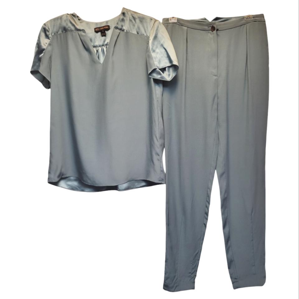 Mei New York Seafoam Green Pantsuit Tailored Fit - Size 6